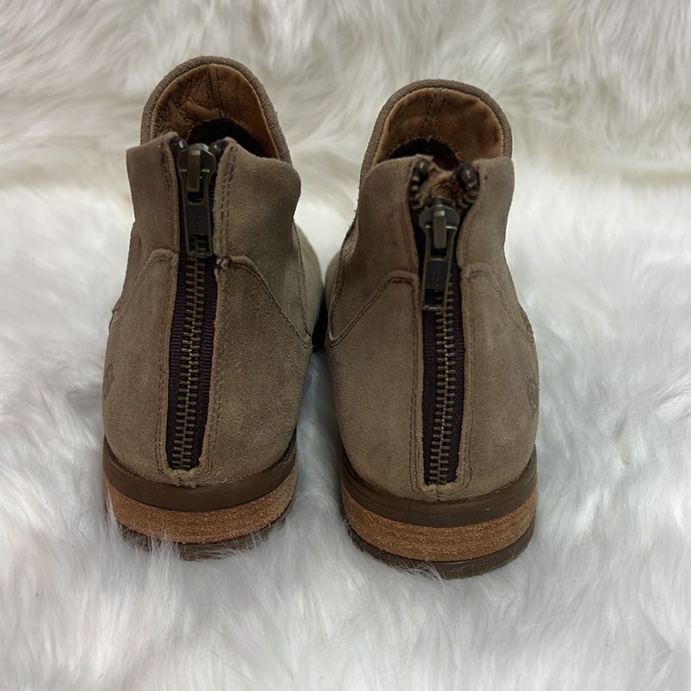 Born Arula F76602 Tan Leather Round Toe Bakc Zip Ankle Booties Size‎ 7 B14B - Picture 7 of 12